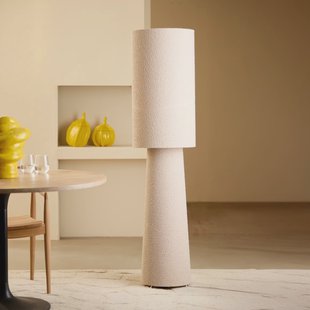 Light & Living Vloerlamp 'Mikkel' Bouclé, 165cm, kleur Crème