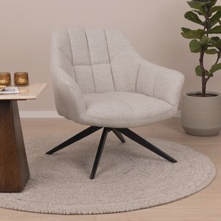 Livingfurn Draaifauteuil 'Tom' kleur Zand