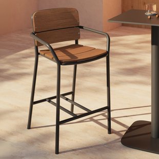 Kave Home Barstoel 'Algueret' Eucalyptushout (zithoogte 66cm)