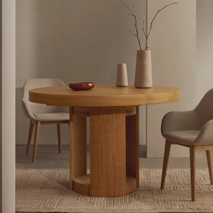 Kave Home Uitschuifbare Ronde Eettafel 'Artis' Eiken, 120-170 x 120cm