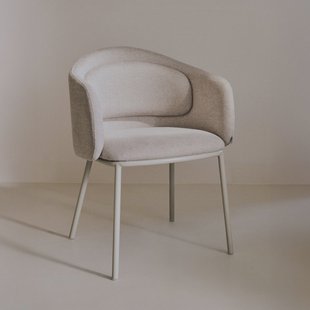 Kave Home Eetkamerstoel 'Minda' Chenille, kleur Beige