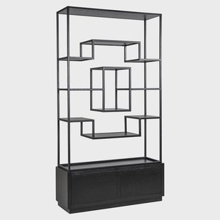 Richmond Wandkast 'Bonvoy' Eiken, 222 x 120cm, kleur Zwart