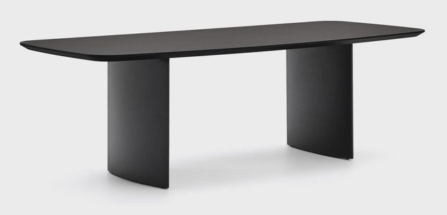 Kave Home Deens Ovale Eettafel 'Litto' MDF, 240 x 100cm, kleur Zwart