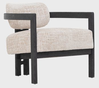 MUST Living Fauteuil 'Kelly' Chenille, kleur Beige/Zwart