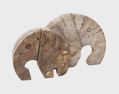 MUST Living Ornament 'Elephant' Versteend hout, 20 x 25cm