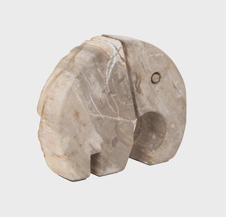 MUST Living Ornament 'Elephant' Versteend hout, 17 x 21cm