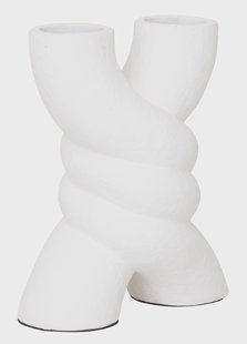 MUST Living Vaas 'Spiral' Terracotta, 38cm, kleur Wit