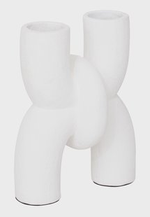 MUST Living Vaas 'Spiral' Terracotta, 38cm, kleur Wit