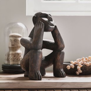 MUST Living Ornament 'Do Nothing' Mahoniehout, 30cm hoog