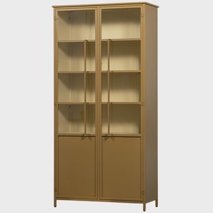 WOOOD Vitrinekast 'Exhibit' 200 x 99cm, kleur Honing Geel