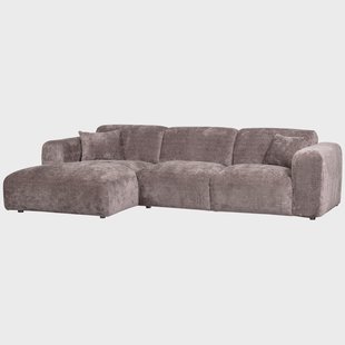 WOOOD Loungebank 'Cloud' Links, Chenille, kleur Taupe