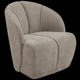 WOOOD Draaifauteuil 'Mojo' Geweven Rib, kleur Donker Zand