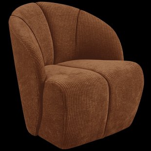 WOOOD Draaifauteuil 'Mojo' Geweven Rib, kleur Roestbruin