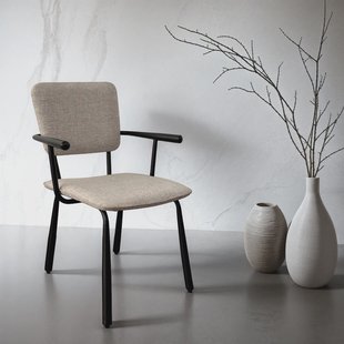 Brix Eetkamerstoel 'Finn' kleur Beige/Zwart