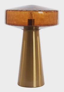 Light & Living Tafellamp 'Pleat' Glas, 45cm, kleur Bruin