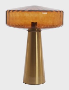 Light & Living Tafellamp 'Pleat' Glas, 53cm, kleur Bruin