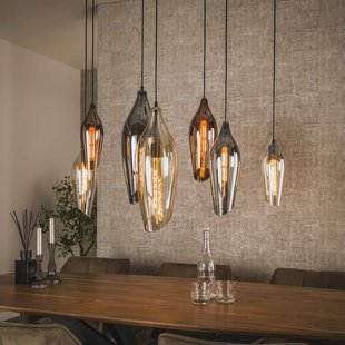 LifestyleFurn Hanglamp 'Luvia' Glas, 4+3-lamps
