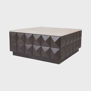 Richmond Salontafel 'Claremont' Eiken en travertin, 90 x 90cm