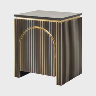 Richmond Nachtkastje 'Les Arcs' Brass en marmer, 60 x 50cm