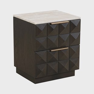 Richmond Nachtkastje 'Claremont' Eiken en travertin, 62 x 53cm