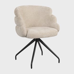 Richmond Draaibare Eetkamerstoel 'Kayla' Chenille, kleur Crème