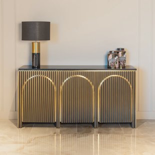 Richmond Dressoir 'Les Arcs' Brass en marmer, 160cm