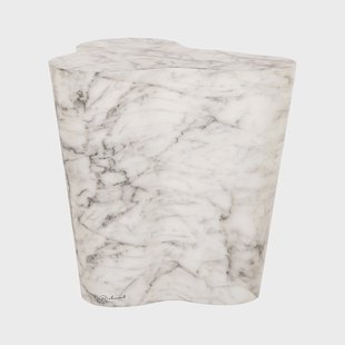 Richmond Organische Bijzettafel 'Rockyard' Faux Marmer en travertin, 46 x 38cm