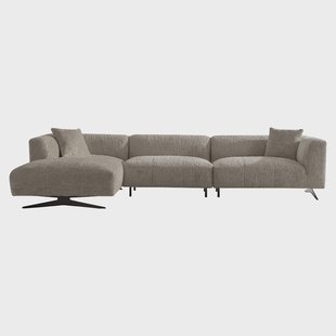 Richmond 3-zits Loungebank 'Hoxton' Links, Chenille, kleur Beige