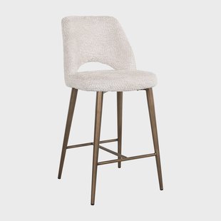 Richmond Barstoel 'Delphine' Chenille, kleur Crème (zithoogte 66,5cm)