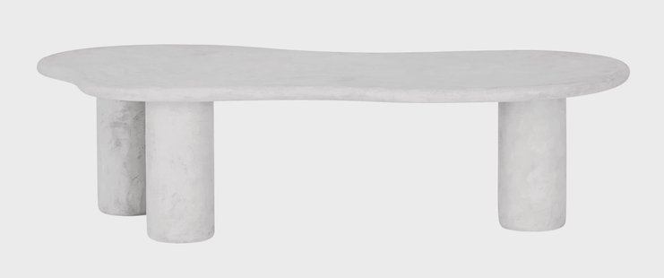 DTP Home Organische Salontafel 'Curva' Mortex, 130 x 69cm, kleur Chalk