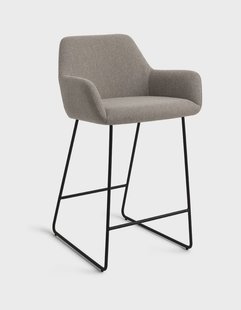 Jesper Home Barkruk 'Hiroo' Slide Black, kleur Foggy Fusion (zithoogte 65cm)