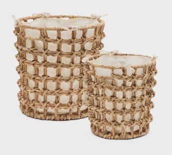 Kave Home Mand 'Dilam' Waterhyacint, Set van 2 stuks