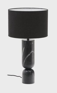 Kave Home Tafellamp 'Vex' Marmer en linnen, 57cm, kleur Zwart