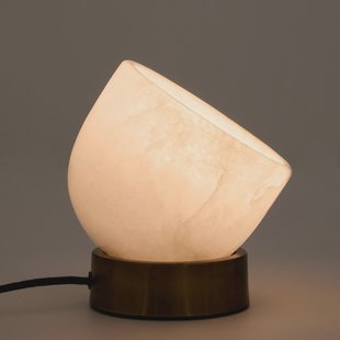 Kave Home Tafellamp 'Shenli' Messing en albast, 17cm