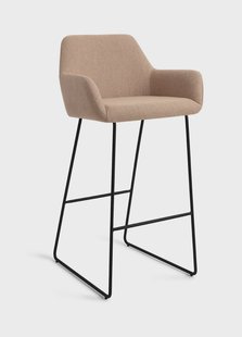 Jesper Home Barkruk 'Hiroo' Slide Black, kleur Whisper Wheat (zithoogte 75cm)