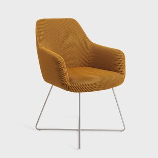 Jesper Home Eetkamerstoel 'Hiroo' Cross Steel, kleur Groovy Garam