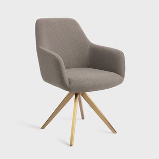 Jesper Home Eetkamerstoel 'Hiroo' Draaibaar, Turn Gold, kleur Foggy Fusion