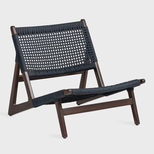 Jesper Home Outdoor Fauteuil 'Kuwana' Espresso Teakhout, kleur Indigo