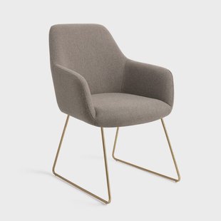 Jesper Home Eetkamerstoel 'Hiroo' Slide Gold, kleur Foggy Fusion