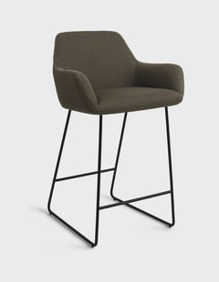 Jesper Home Barkruk 'Hiroo' Slide Black, kleur Jungle Jewel (zithoogte 65cm)