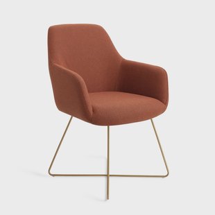 Jesper Home Eetkamerstoel 'Hiroo' Cross Gold, kleur Hearth Harmony