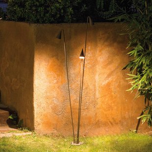 Vibia LED buiten vloerlamp Brisa, 3-lamps, kaki