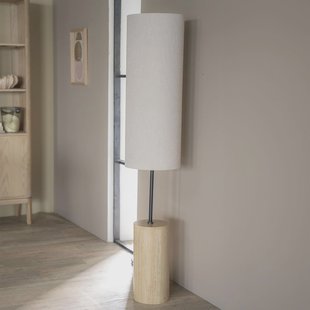 By-Boo Vloerlamp 'Amara' Travertin en Linnen, 145cm
