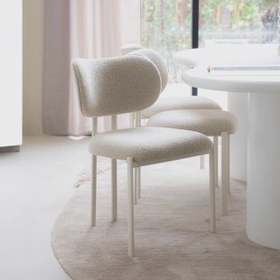 By-Boo Eetkamerstoel 'Daybreak' Bouclé, kleur Taupe