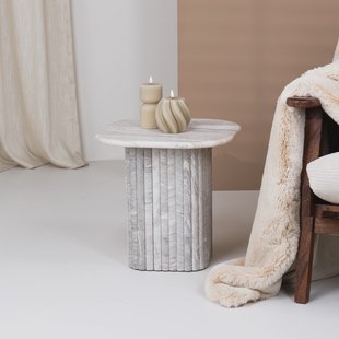 By-Boo Bijzettafel 'Dorique' Marmer, 45 x 45cm