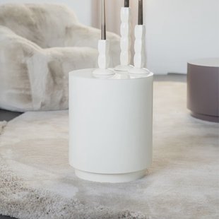 By-Boo Ronde Bijzettafel 'Mesita' 37cm metaal, kleur Beige