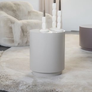 By-Boo Ronde Bijzettafel 'Mesita' 37cm metaal, kleur Taupe