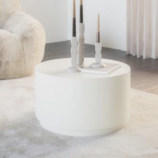 By-Boo Ronde Salontafel 'Mesita' 60cm metaal, kleur Beige