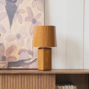 By-Boo Tafellamp 'Dixon' 47cm, kleur Mosterdgeel