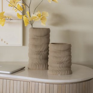 By-Boo Vaas 'Mae' 3D geprint Keramiek, 20cm